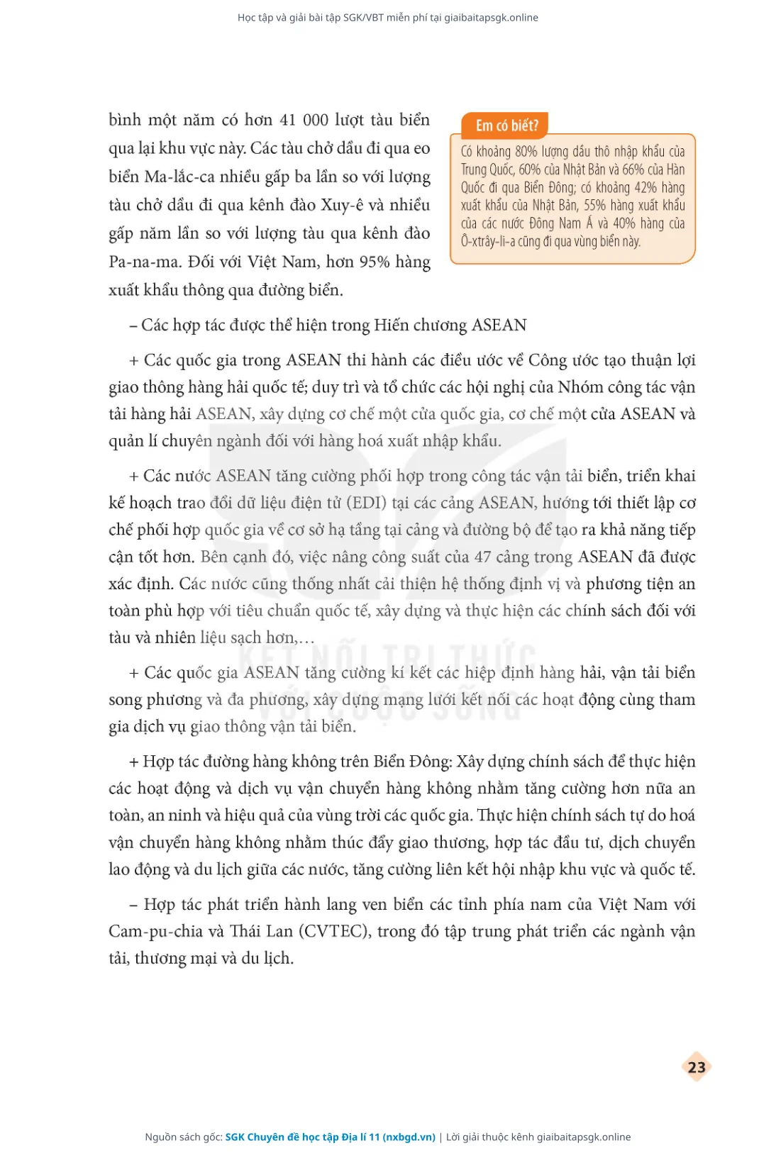 Trang 24 sách giáo khoa SGK Chuyên đề học tập Địa lí 11 thu nhỏ