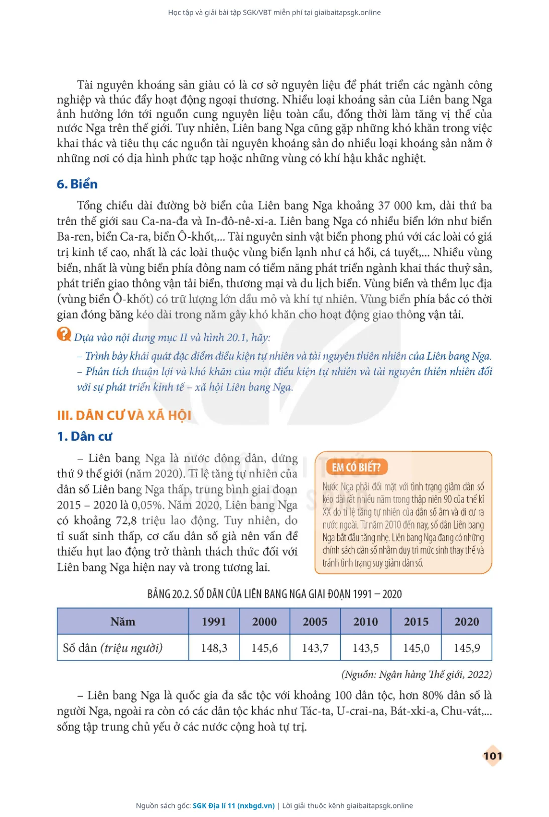 Trang 102 sách giáo khoa SGK Địa lí 11 thu nhỏ