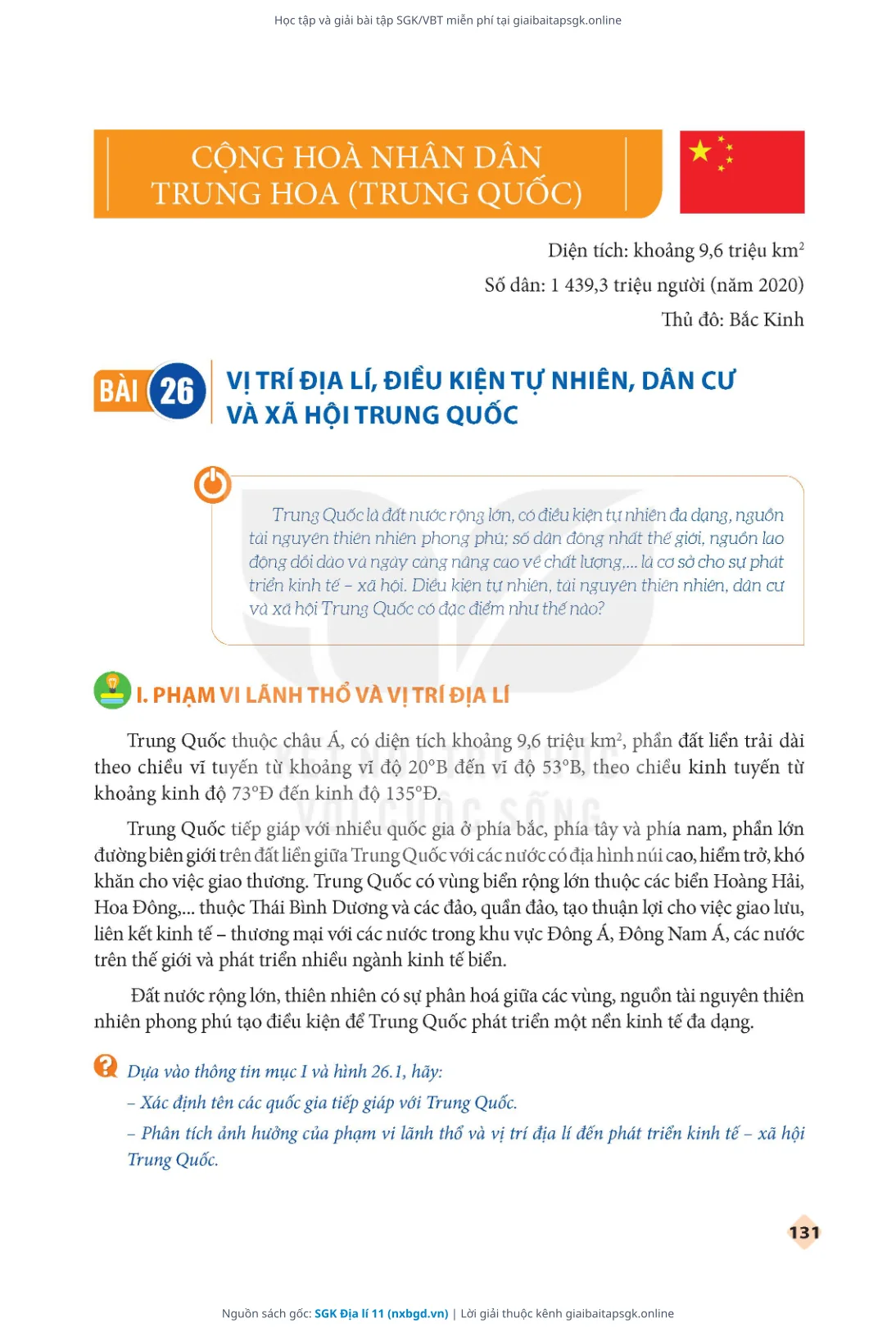 Trang 132 sách giáo khoa SGK Địa lí 11 thu nhỏ