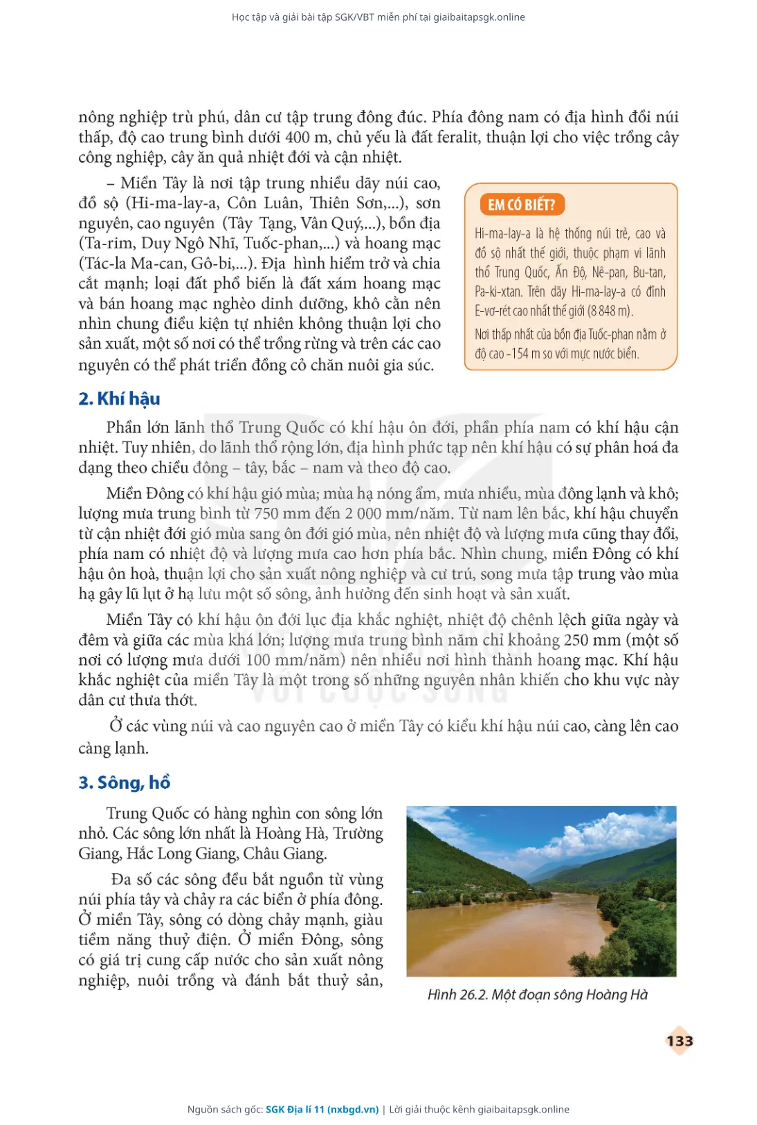 Trang 134 sách giáo khoa SGK Địa lí 11 thu nhỏ