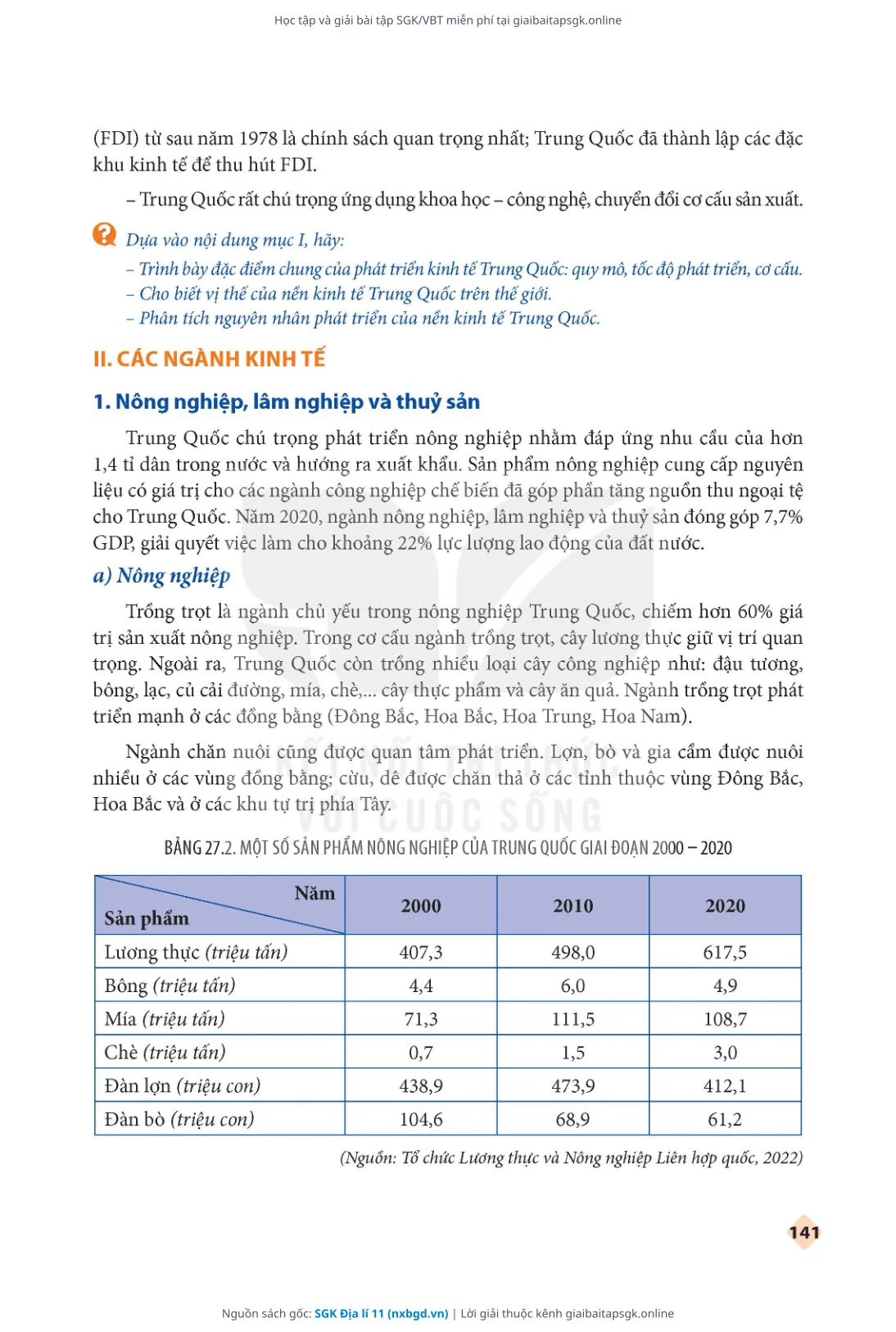 Trang 142 sách giáo khoa SGK Địa lí 11 thu nhỏ