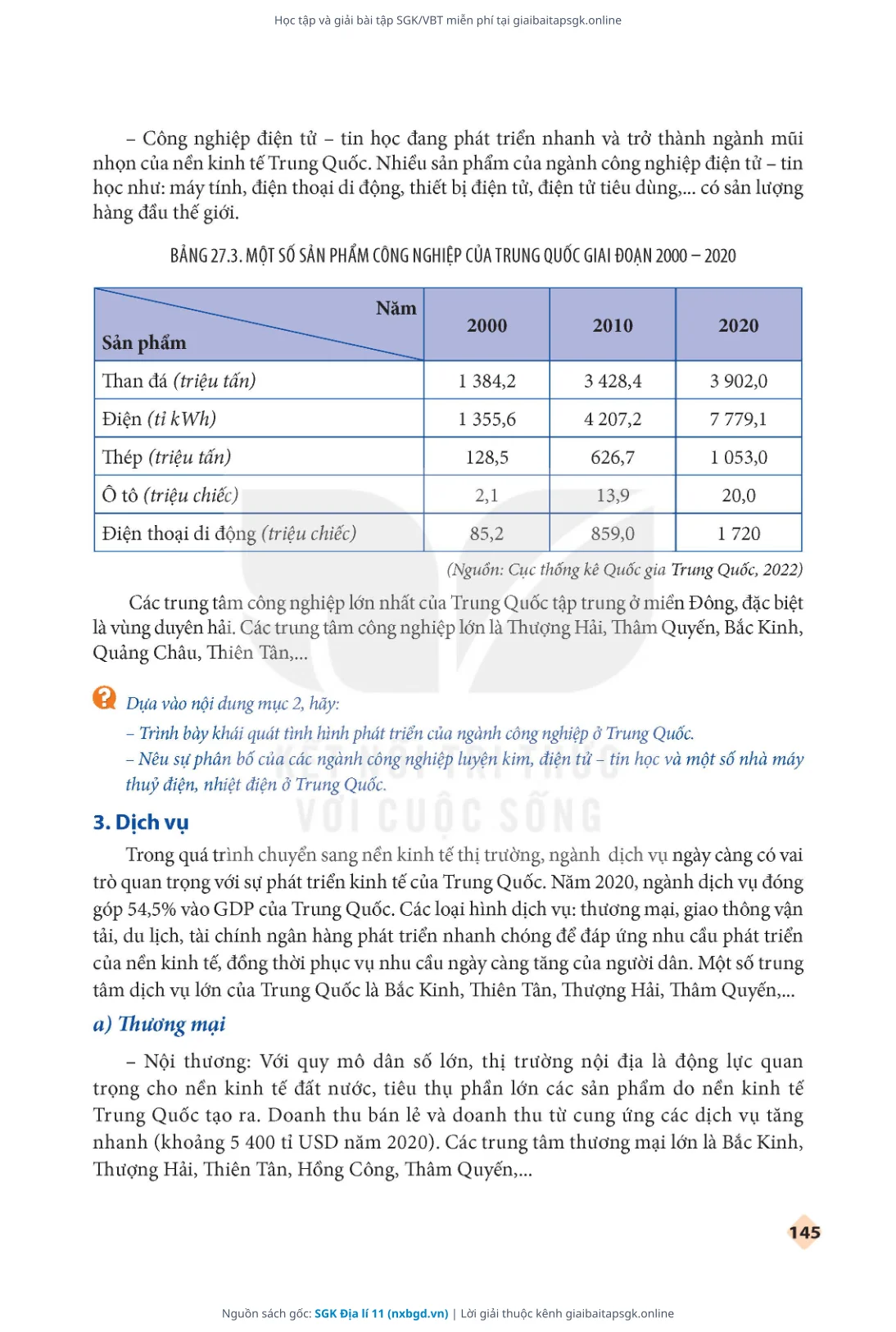 Trang 146 sách giáo khoa SGK Địa lí 11 thu nhỏ