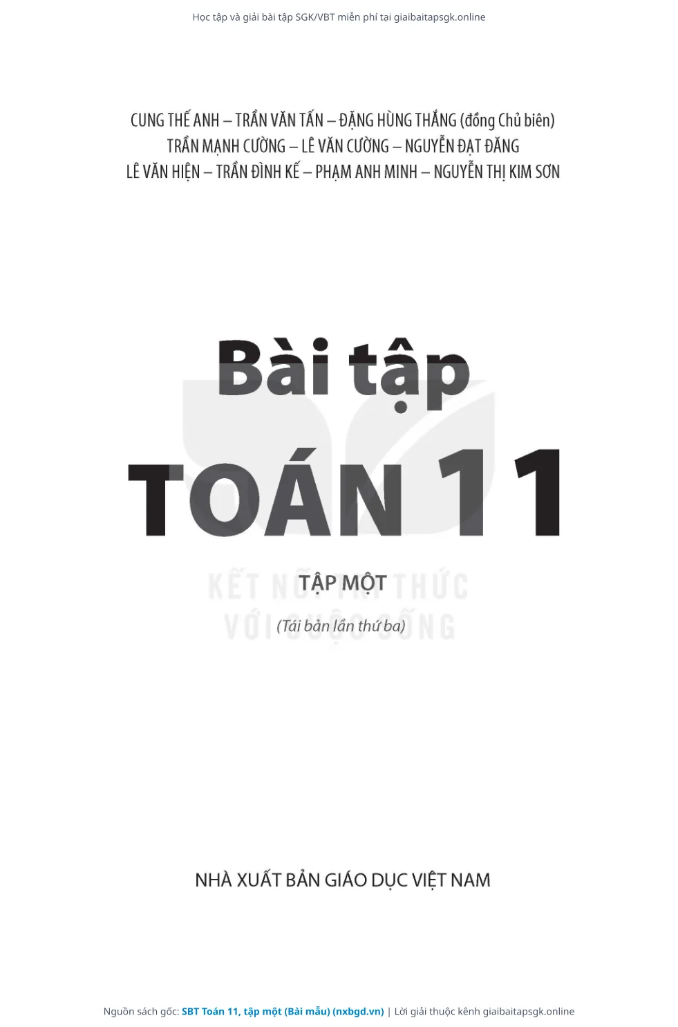 Trang 2 sách giáo khoa SBT Toán 11, tập một (Bài mẫu) thu nhỏ