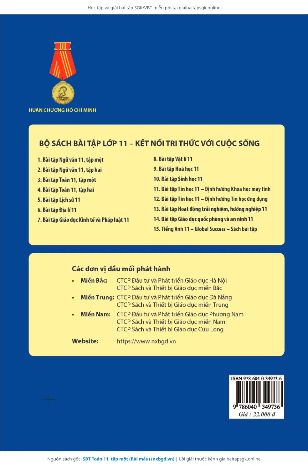Trang 8 sách giáo khoa SBT Toán 11, tập một (Bài mẫu) thu nhỏ