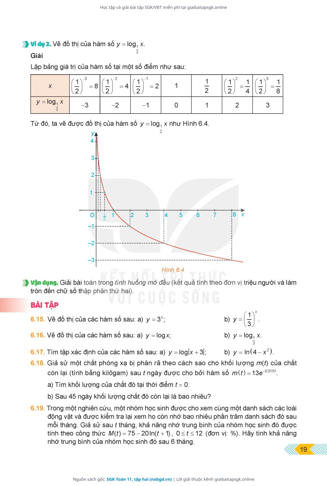 Trang 19 sách giáo khoa SGK Toán 11, tập hai bản chuẩn