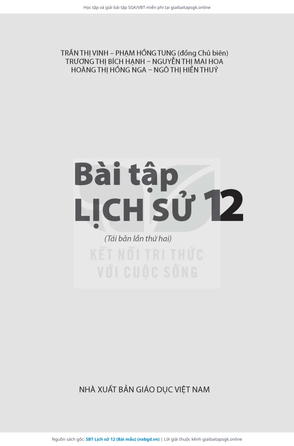 Trang 2 sách giáo khoa SBT Lịch sử 12 (Bài mẫu) thu nhỏ