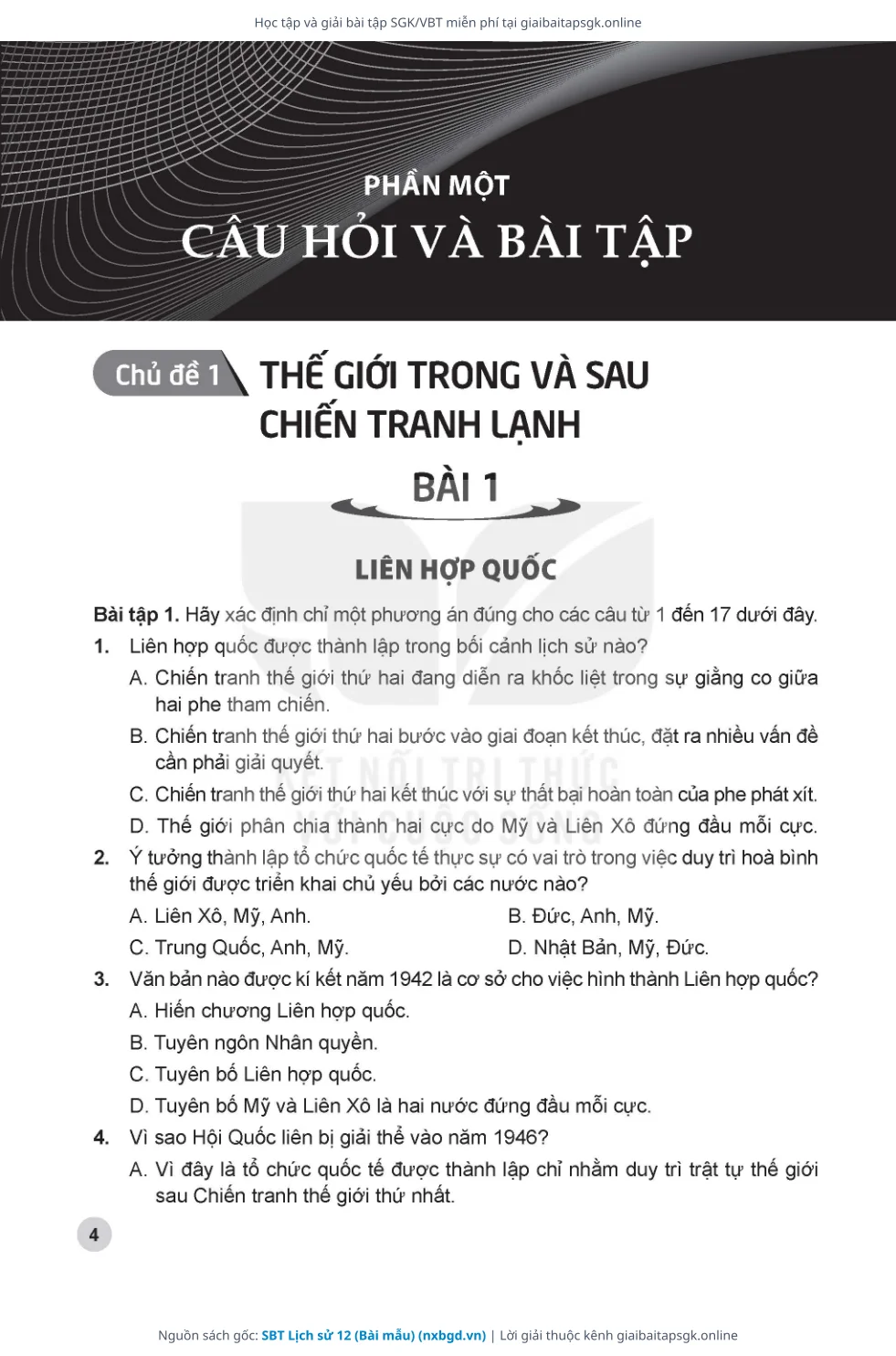 Trang 5 sách giáo khoa SBT Lịch sử 12 (Bài mẫu) thu nhỏ