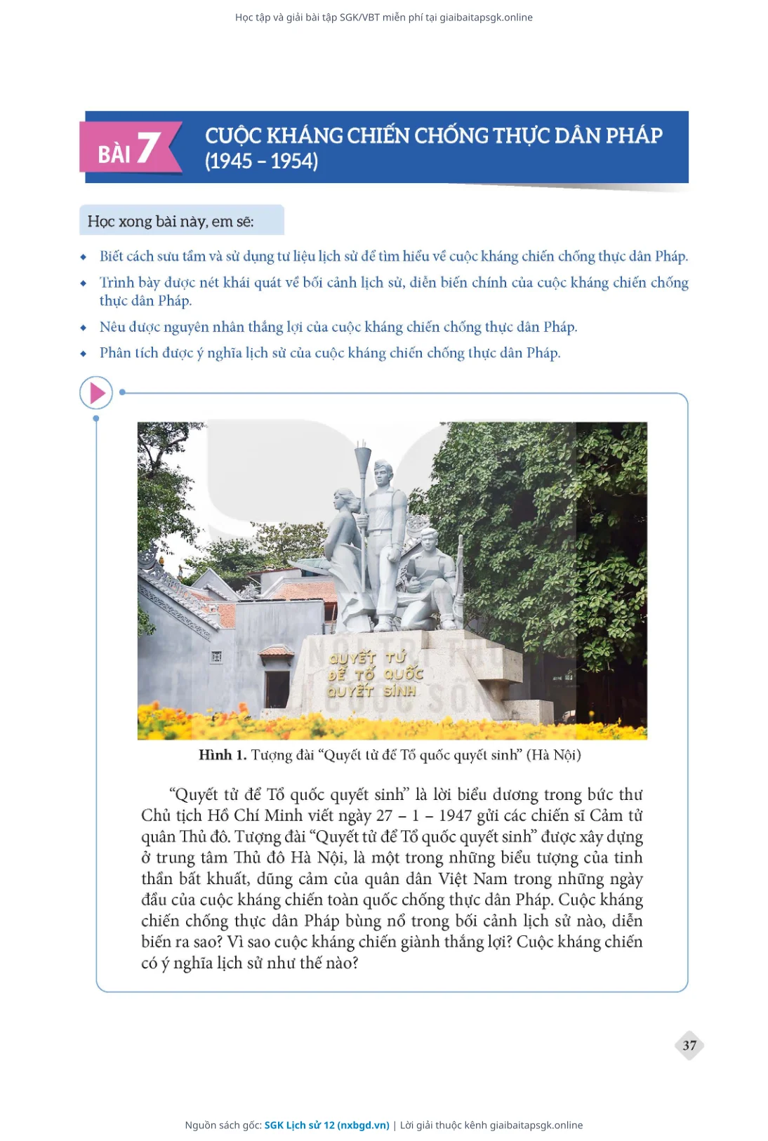 Trang 37 sách giáo khoa SGK Lịch sử 12 bản chuẩn