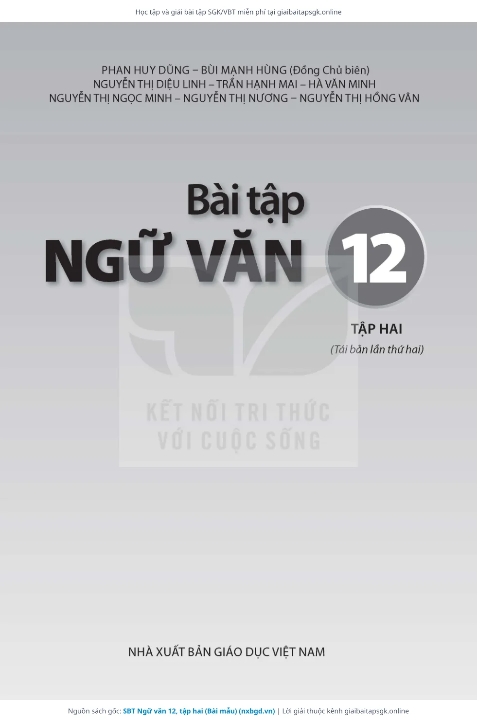 Trang 2 sách giáo khoa SBT Ngữ văn 12, tập hai (Bài mẫu) thu nhỏ
