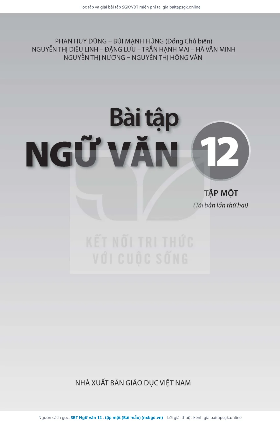 Trang 2 sách giáo khoa SBT Ngữ văn 12 , tập một (Bài mẫu) thu nhỏ