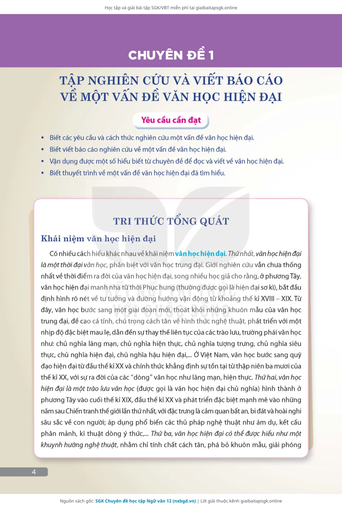 Trang 5 sách giáo khoa SGK Chuyên đề học tập Ngữ văn 12 thu nhỏ