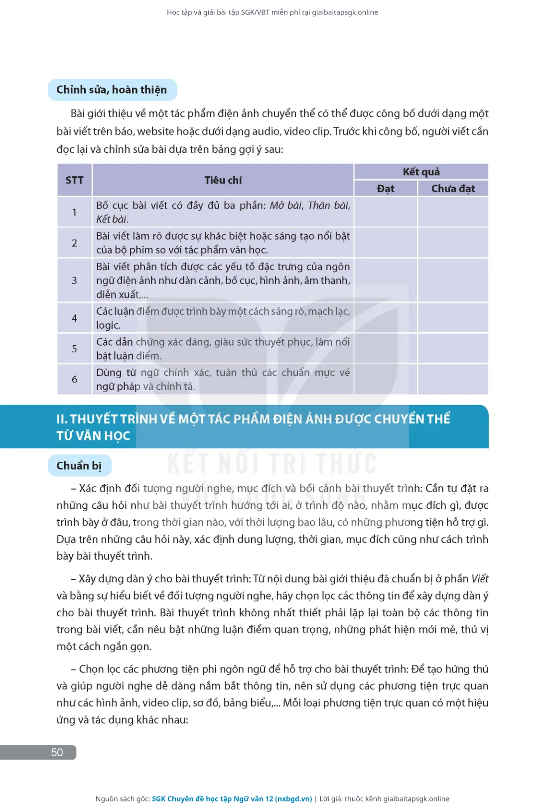 Trang 51 sách giáo khoa SGK Chuyên đề học tập Ngữ văn 12 thu nhỏ