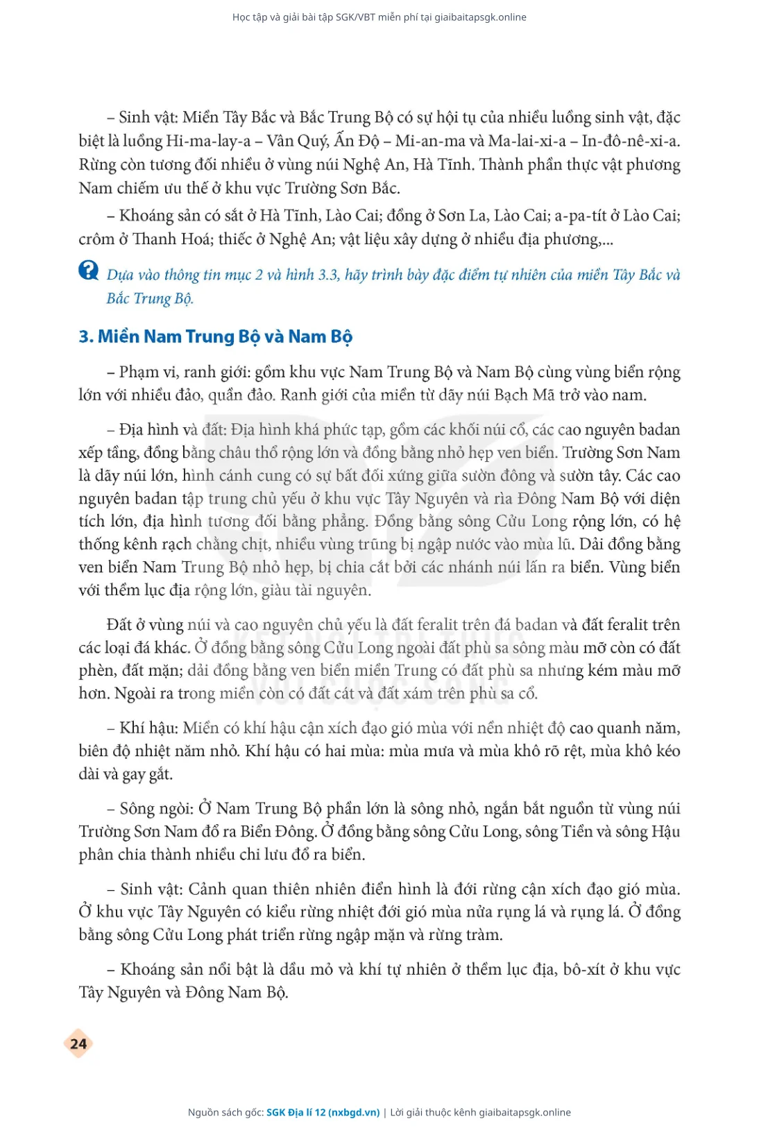 Trang 26 sách giáo khoa SGK Địa lí 12 thu nhỏ