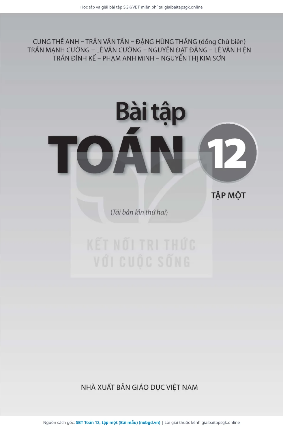 Trang 2 sách giáo khoa SBT Toán 12, tập một (Bài mẫu) thu nhỏ