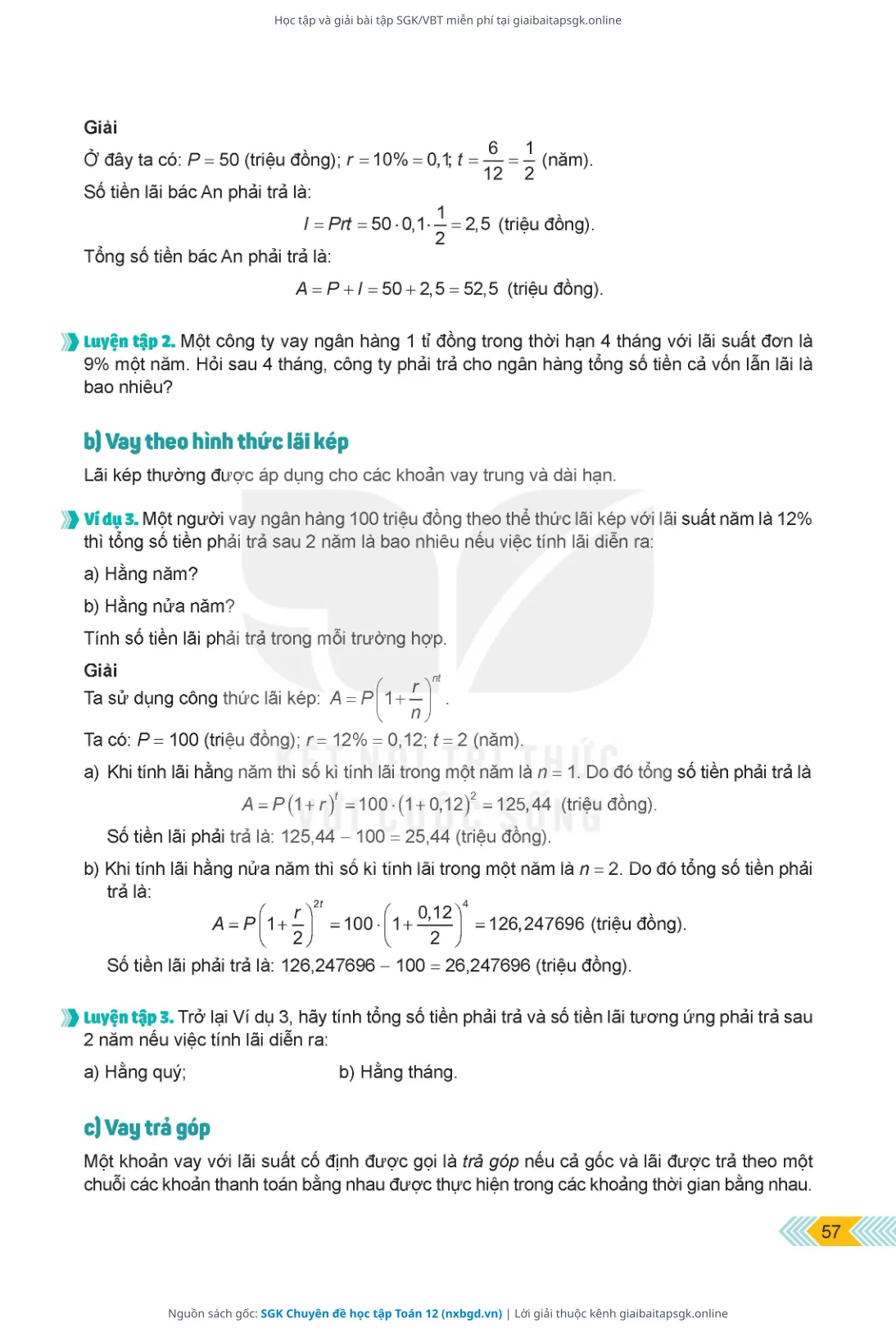 Trang 58 sách giáo khoa SGK Chuyên đề học tập Toán 12 thu nhỏ