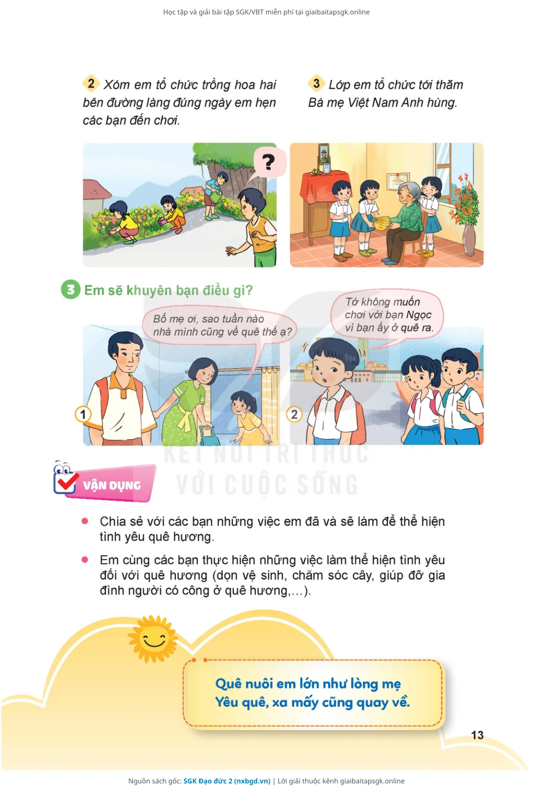 Trang 14 sách giáo khoa SGK Đạo đức 2 bản chuẩn