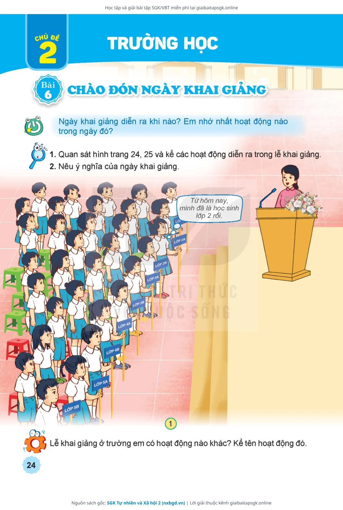 Trang 25 sách giáo khoa SGK Tự nhiên và Xã hội 2 thu nhỏ