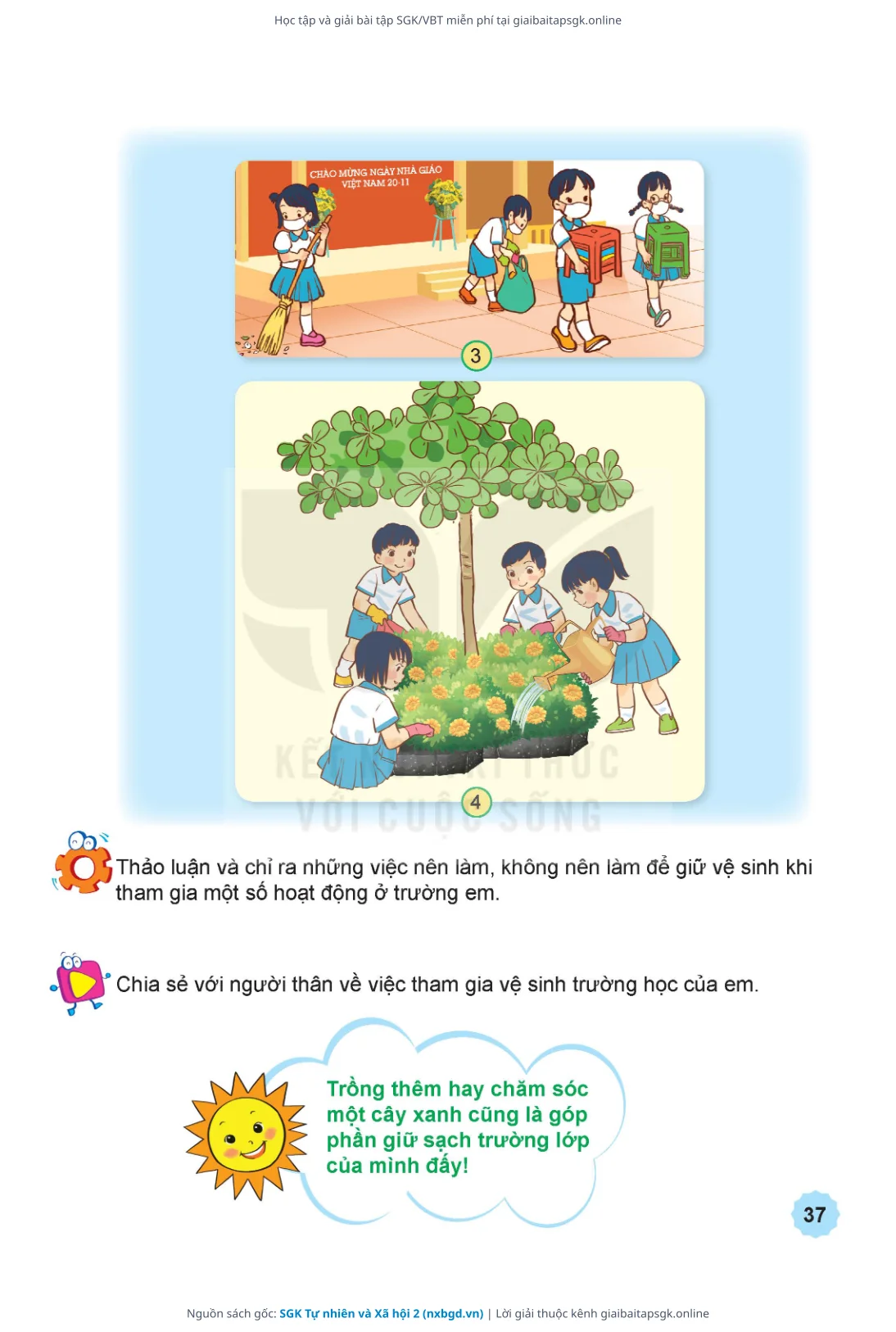 Trang 38 sách giáo khoa SGK Tự nhiên và Xã hội 2 thu nhỏ