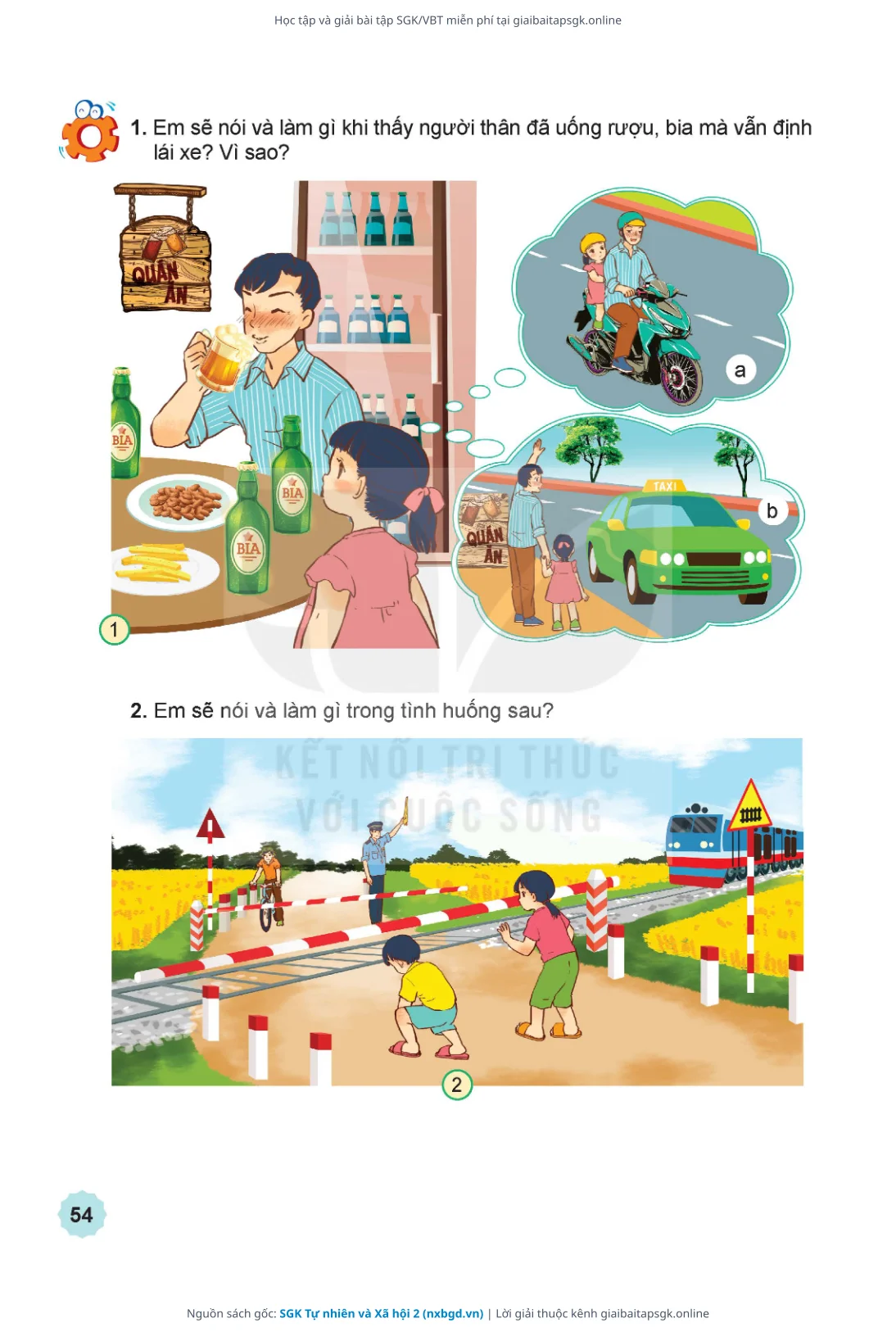 Trang 55 sách giáo khoa SGK Tự nhiên và Xã hội 2 thu nhỏ