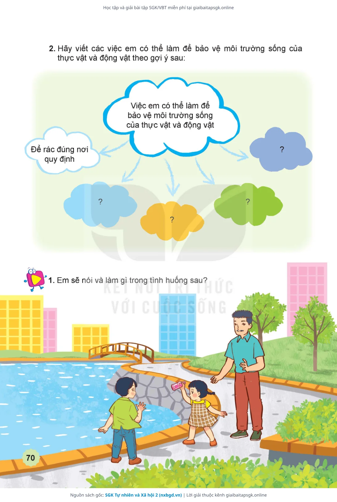 Trang 71 sách giáo khoa SGK Tự nhiên và Xã hội 2 thu nhỏ
