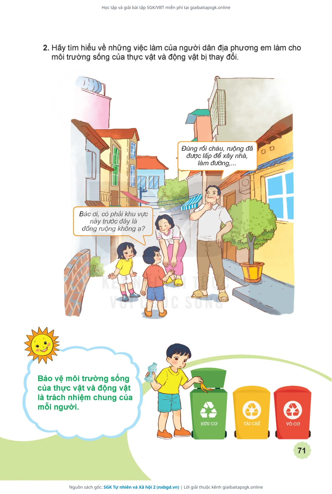 Trang 72 sách giáo khoa SGK Tự nhiên và Xã hội 2 thu nhỏ