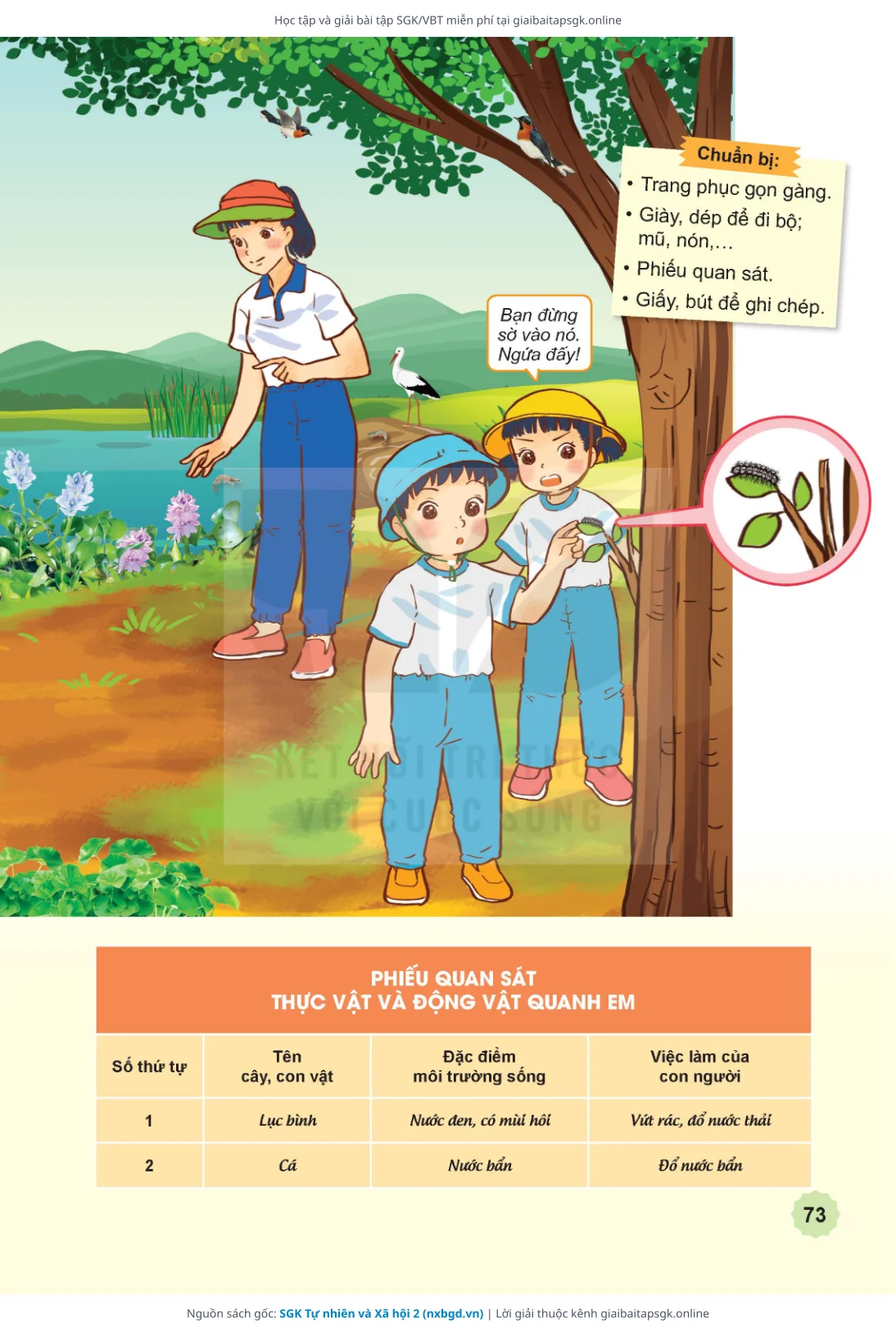 Trang 74 sách giáo khoa SGK Tự nhiên và Xã hội 2 thu nhỏ