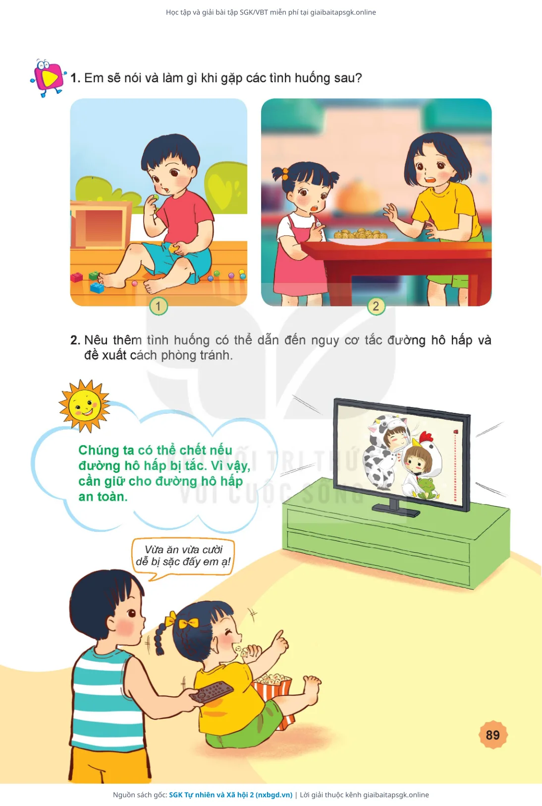 Trang 90 sách giáo khoa SGK Tự nhiên và Xã hội 2 thu nhỏ
