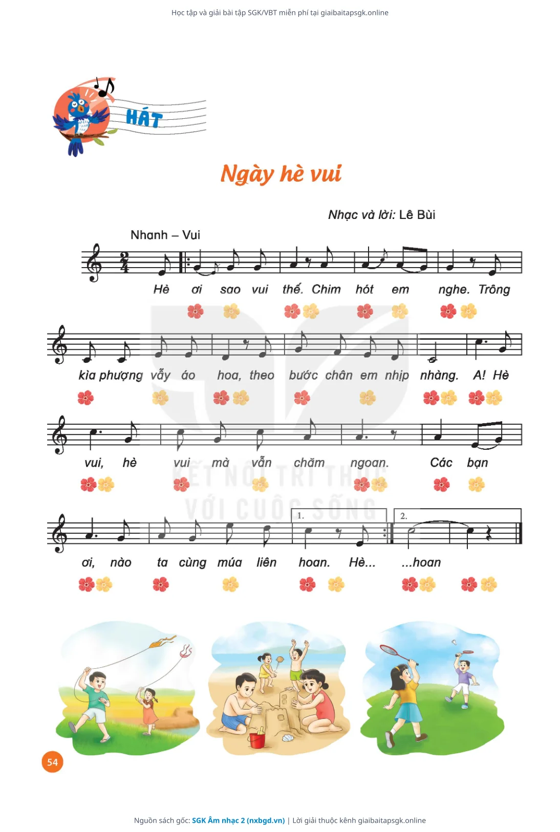 Trang 55 sách giáo khoa SGK Âm nhạc 2 thu nhỏ