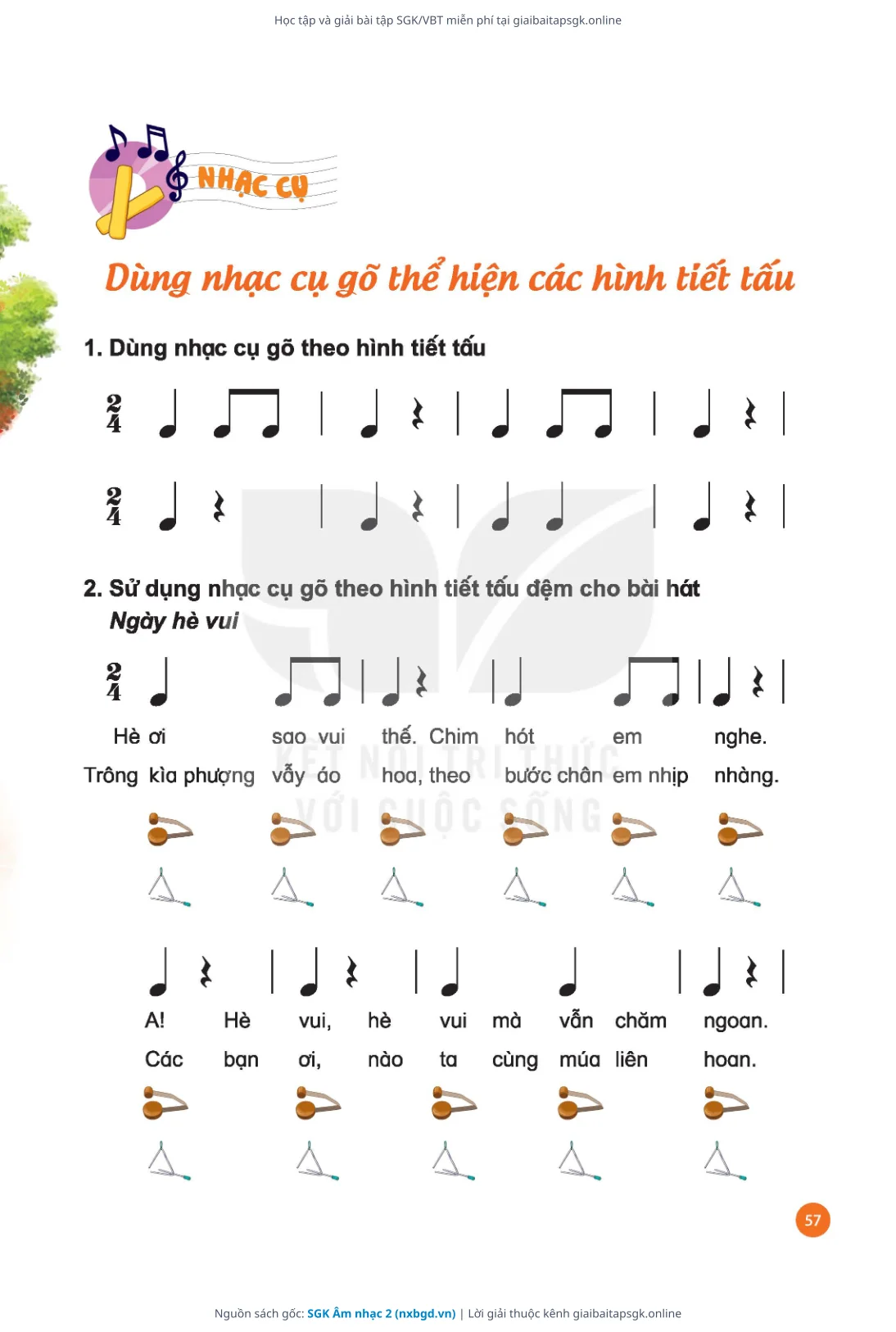 Trang 58 sách giáo khoa SGK Âm nhạc 2 thu nhỏ