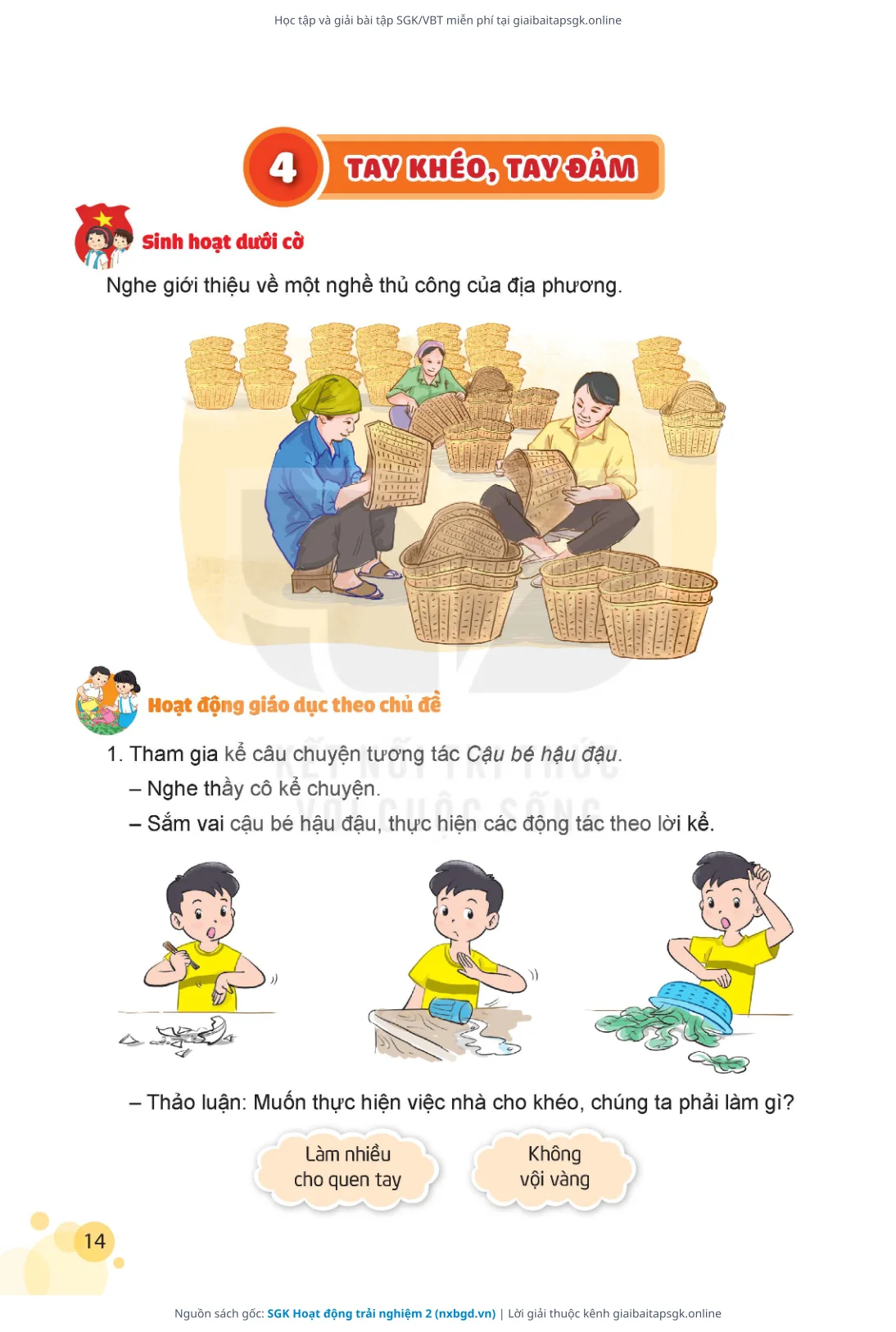 Trang 14 sách giáo khoa SGK Hoạt động trải nghiệm 2 bản chuẩn