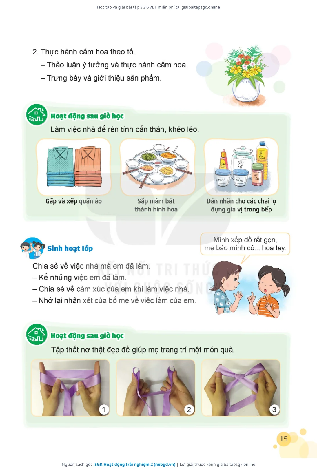 Trang 15 sách giáo khoa SGK Hoạt động trải nghiệm 2 thu nhỏ