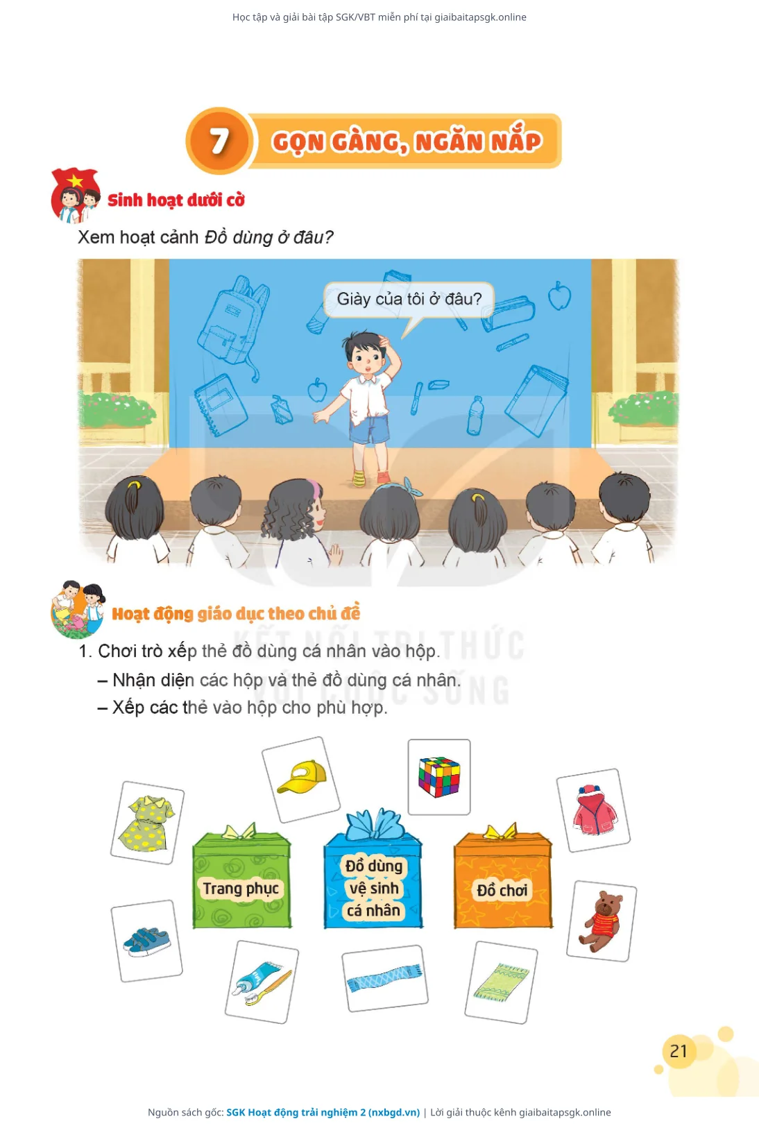 Trang 21 sách giáo khoa SGK Hoạt động trải nghiệm 2 bản chuẩn