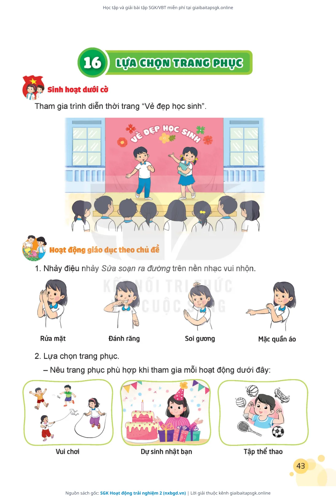 Trang 44 sách giáo khoa SGK Hoạt động trải nghiệm 2 thu nhỏ