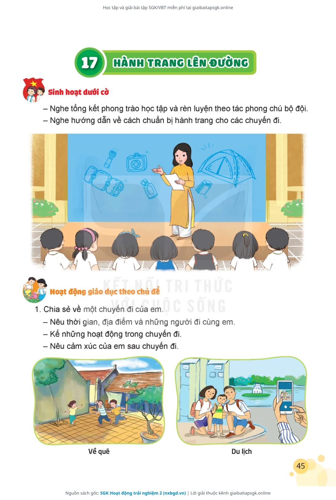 Trang 45 sách giáo khoa SGK Hoạt động trải nghiệm 2 bản chuẩn