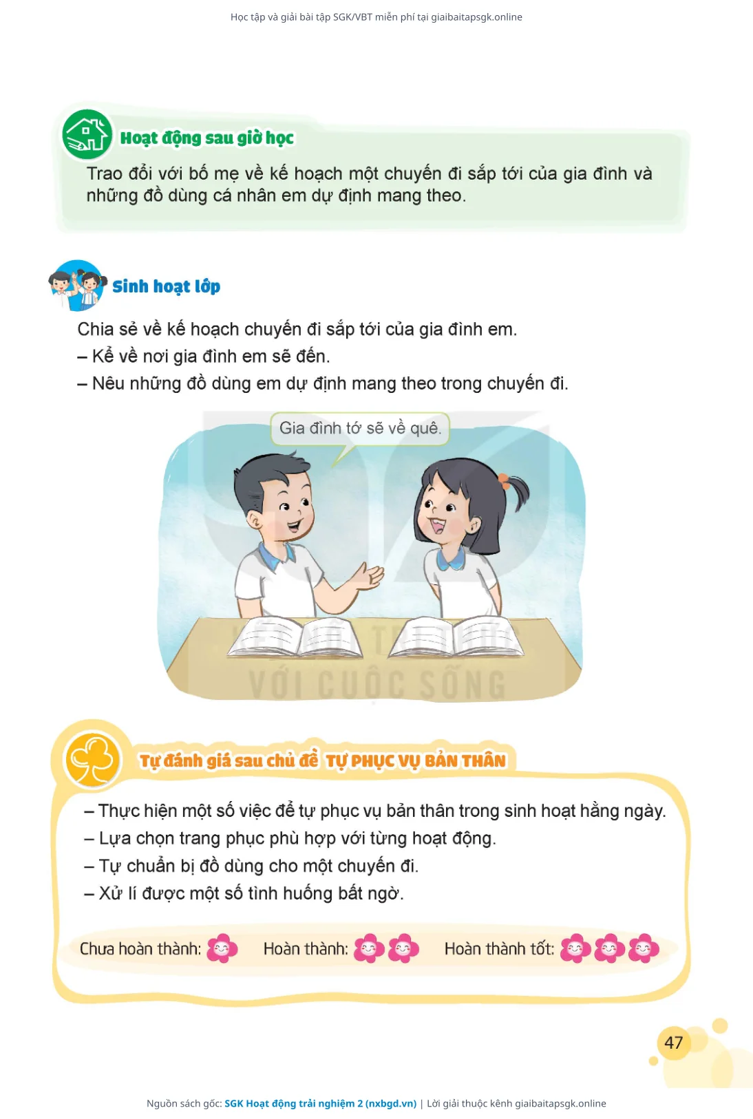 Trang 47 sách giáo khoa SGK Hoạt động trải nghiệm 2 thu nhỏ