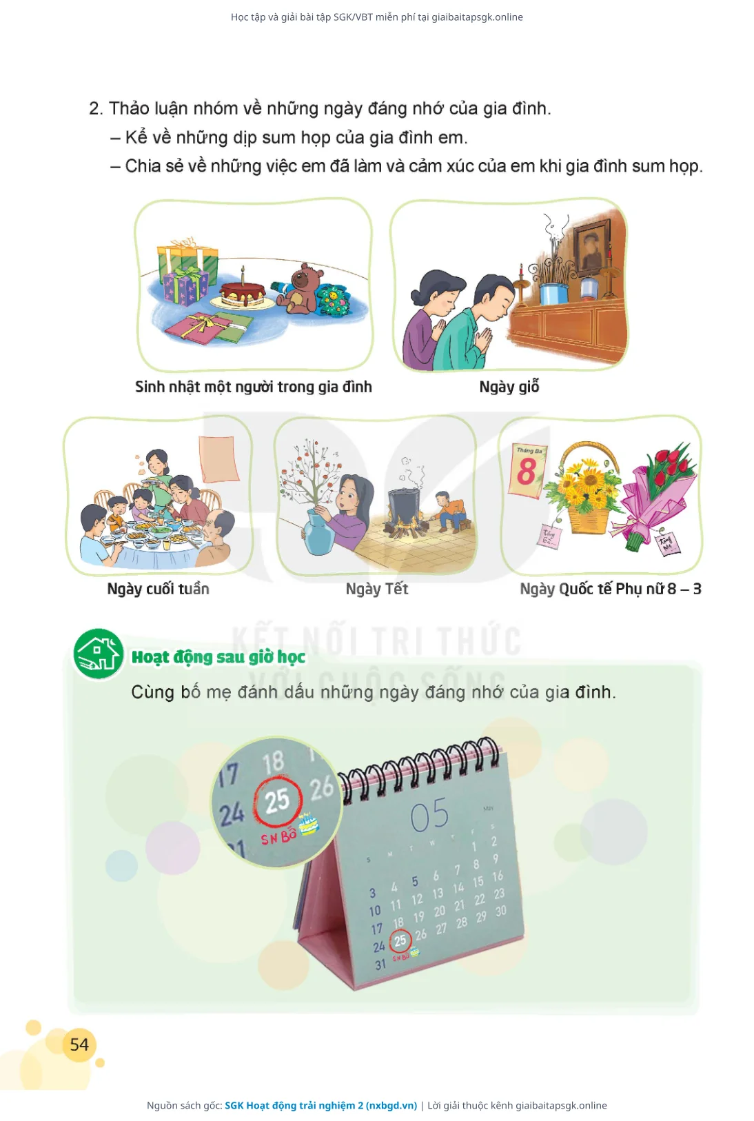 Trang 55 sách giáo khoa SGK Hoạt động trải nghiệm 2 thu nhỏ
