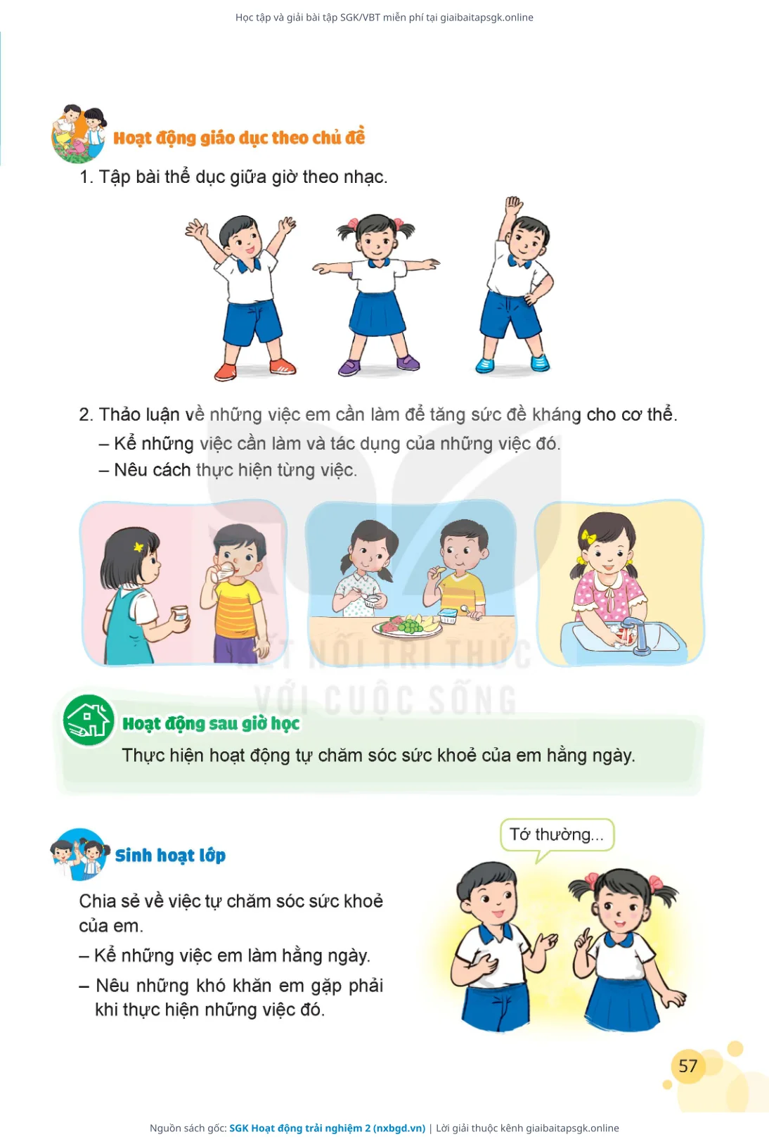 Trang 58 sách giáo khoa SGK Hoạt động trải nghiệm 2 thu nhỏ