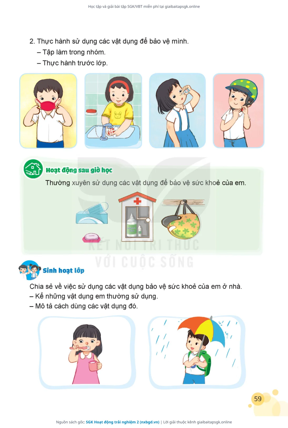 Trang 59 sách giáo khoa SGK Hoạt động trải nghiệm 2 thu nhỏ