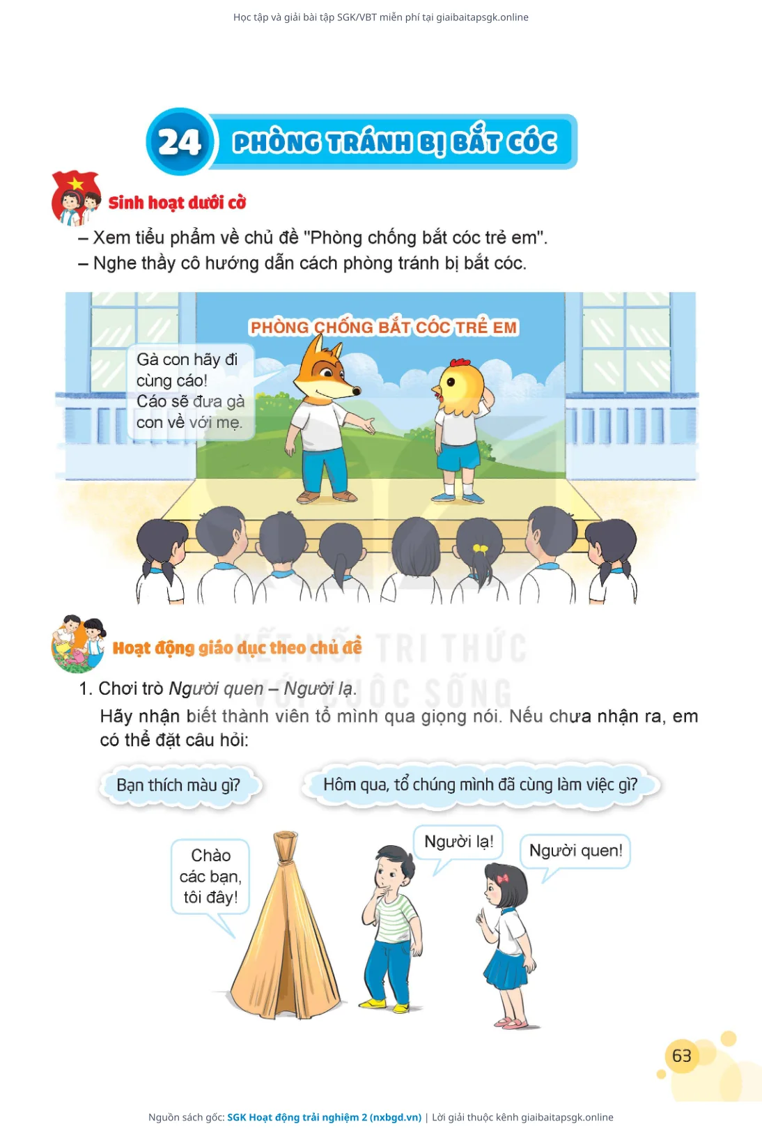 Trang 63 sách giáo khoa SGK Hoạt động trải nghiệm 2 bản chuẩn