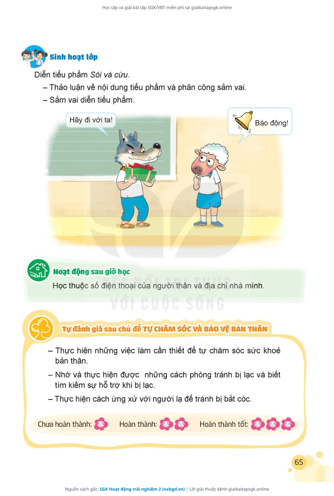 Trang 65 sách giáo khoa SGK Hoạt động trải nghiệm 2 thu nhỏ