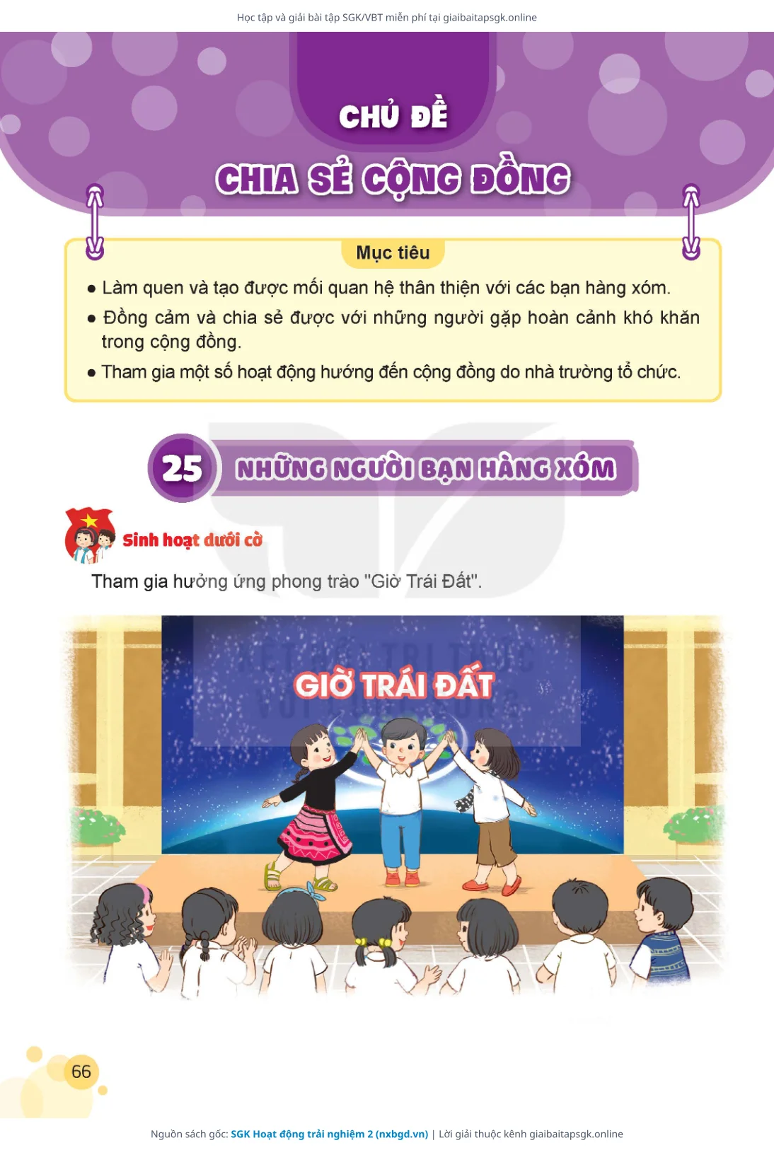 Trang 66 sách giáo khoa SGK Hoạt động trải nghiệm 2 bản chuẩn