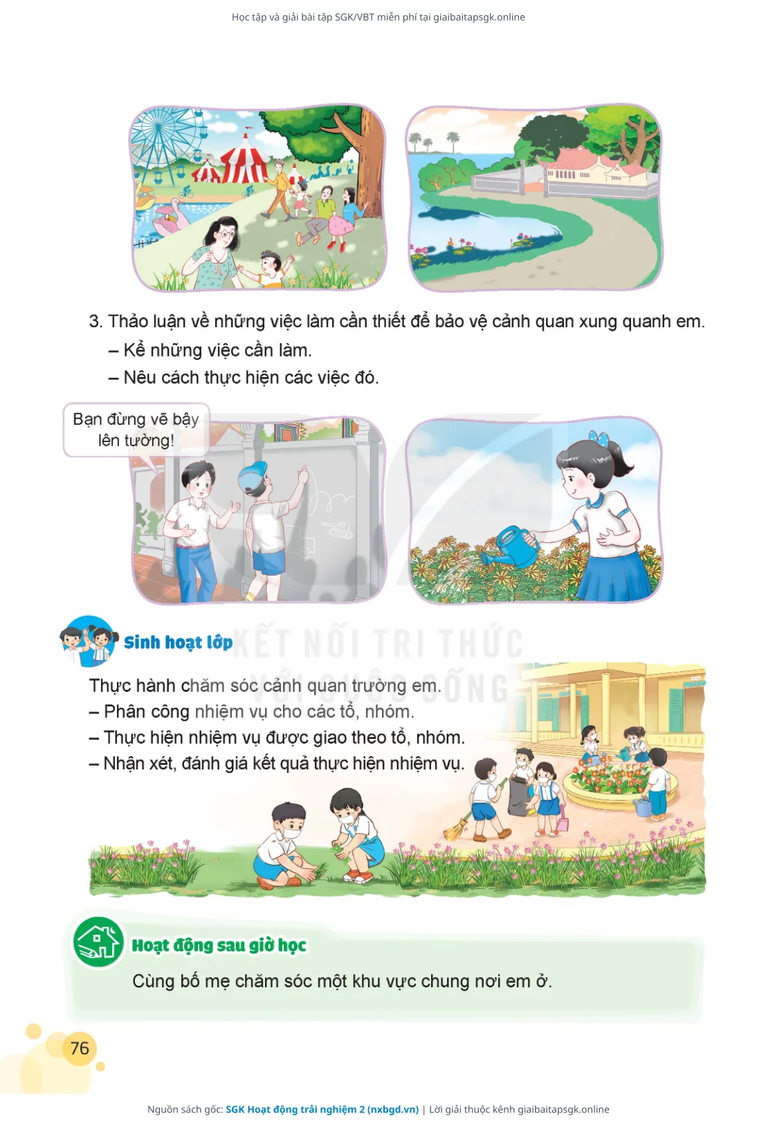 Trang 76 sách giáo khoa SGK Hoạt động trải nghiệm 2 thu nhỏ