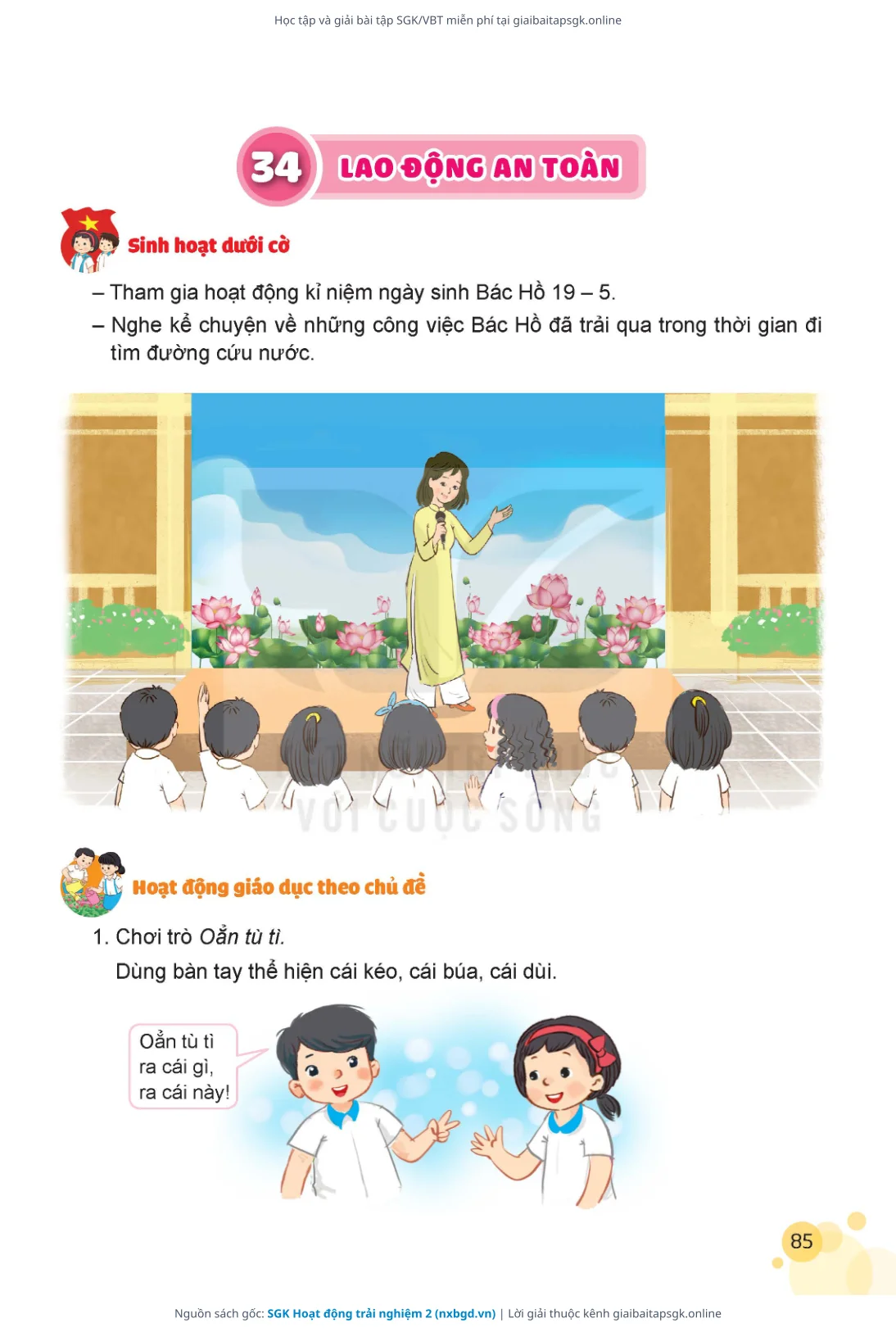 Trang 85 sách giáo khoa SGK Hoạt động trải nghiệm 2 bản chuẩn