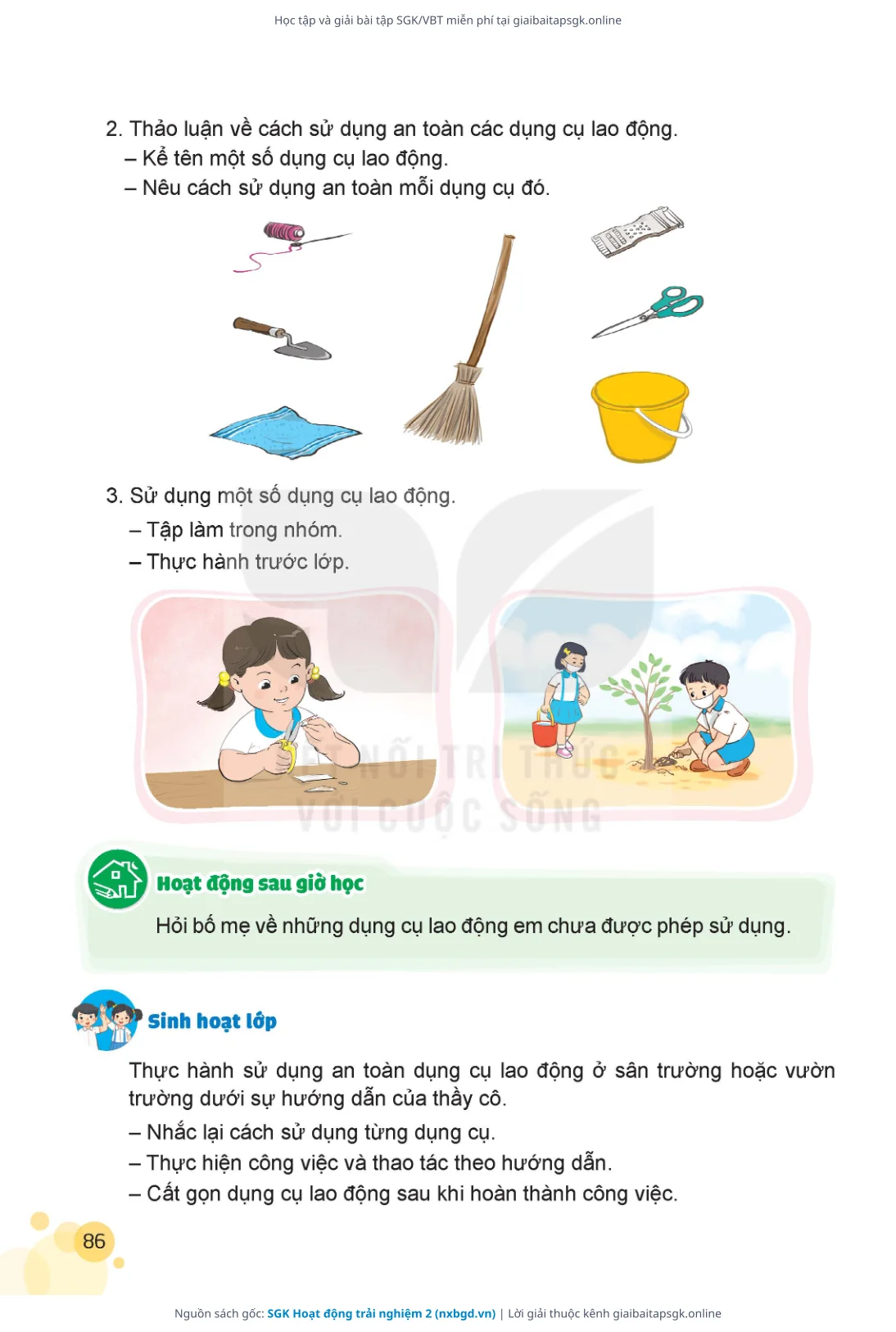 Trang 86 sách giáo khoa SGK Hoạt động trải nghiệm 2 thu nhỏ