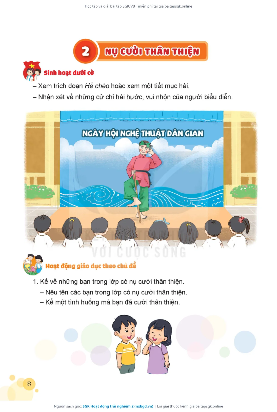 Trang 8 sách giáo khoa SGK Hoạt động trải nghiệm 2 bản chuẩn