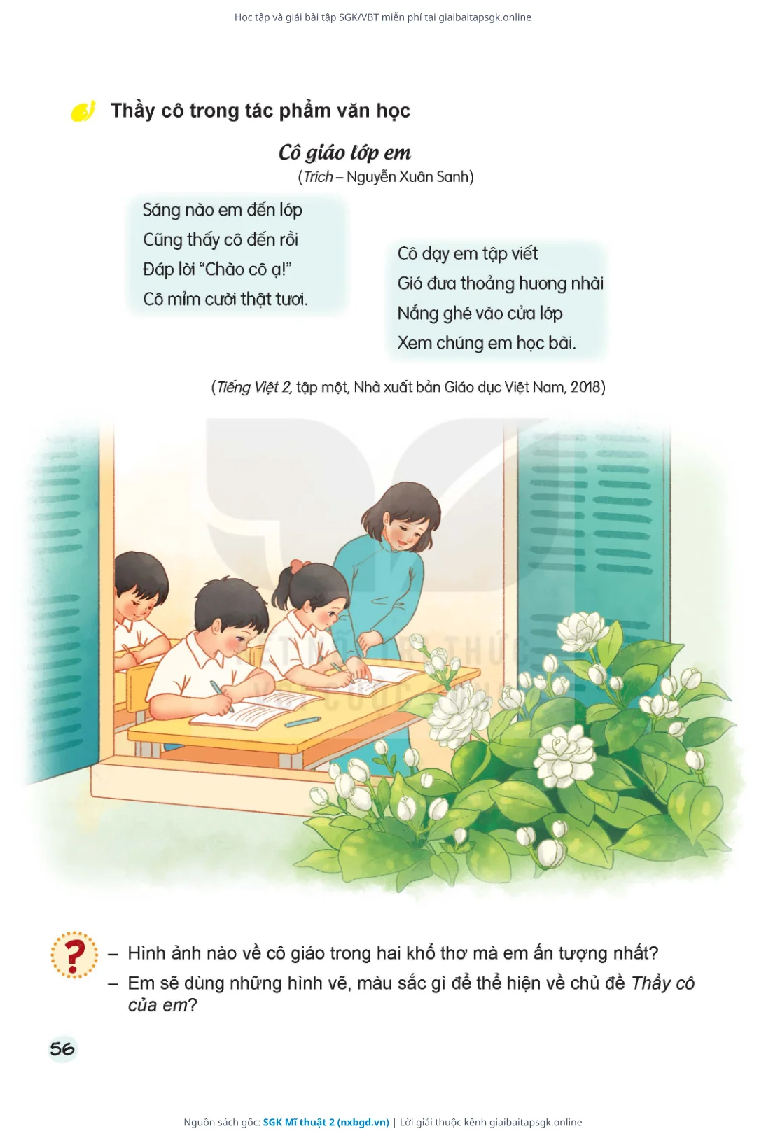 Trang 56 sách giáo khoa SGK Mĩ thuật 2 thu nhỏ