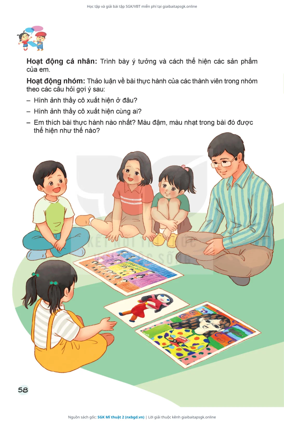Trang 58 sách giáo khoa SGK Mĩ thuật 2 thu nhỏ