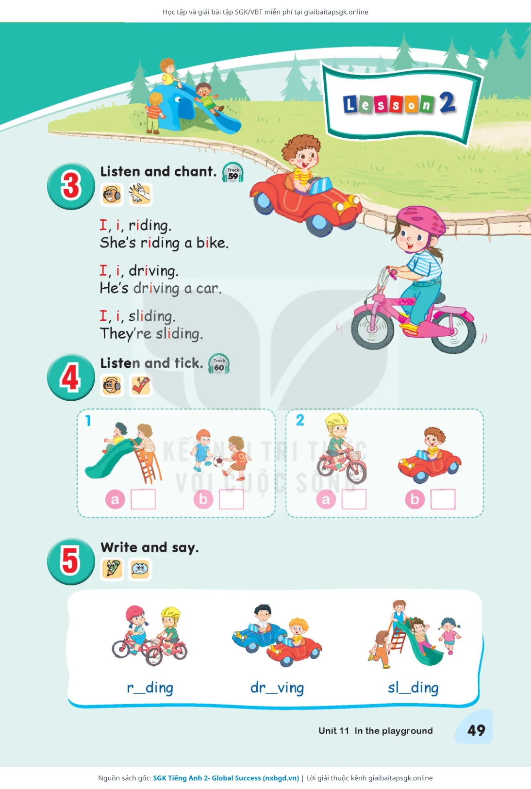 Trang 49 sách giáo khoa SGK Tiếng Anh 2- Global Success thu nhỏ