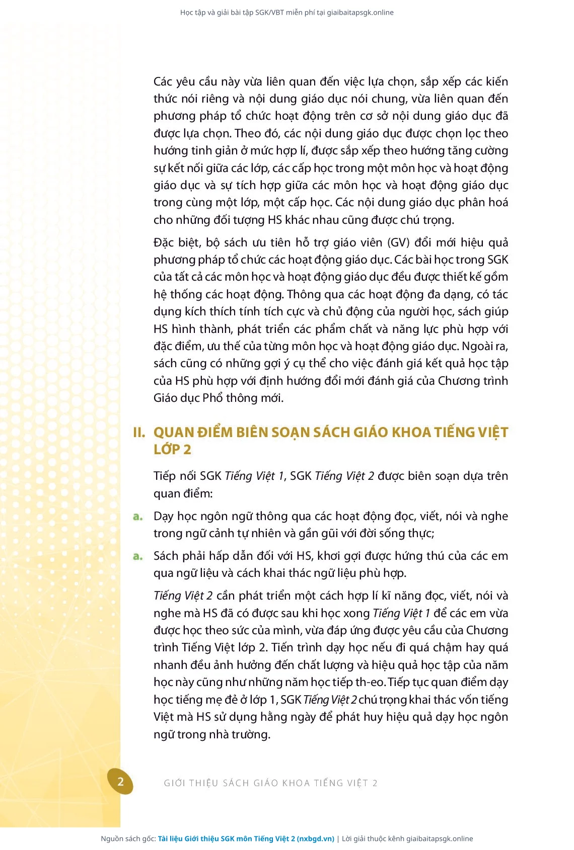 Trang 3 sách giáo khoa Tài liệu Giới thiệu SGK môn Tiếng Việt 2 thu nhỏ