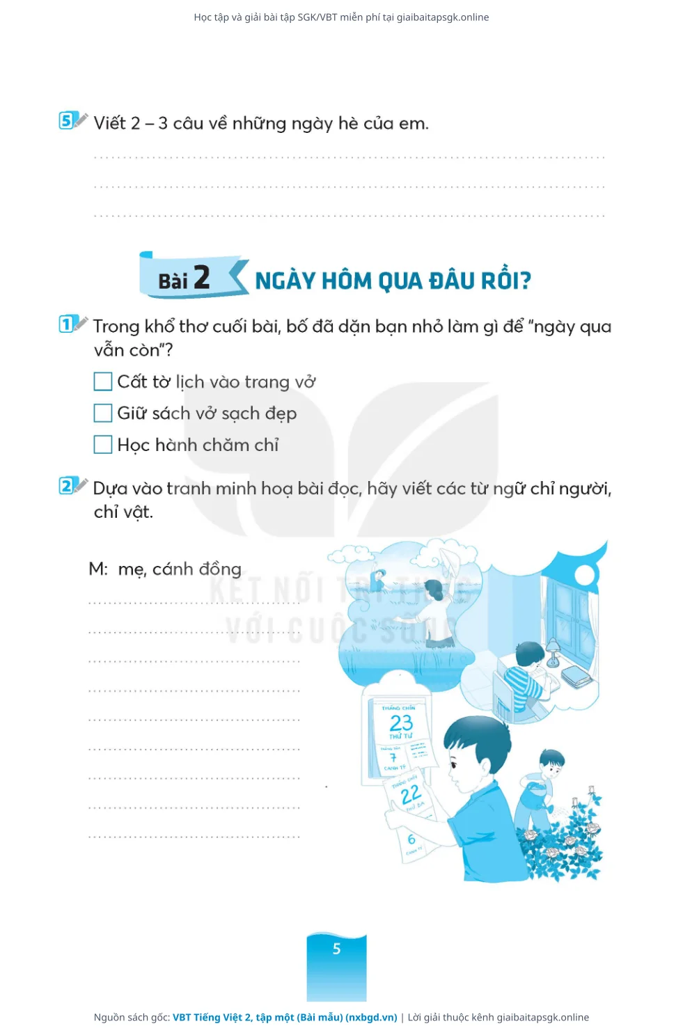 Trang 6 sách giáo khoa VBT Tiếng Việt 2, tập một (Bài mẫu) thu nhỏ
